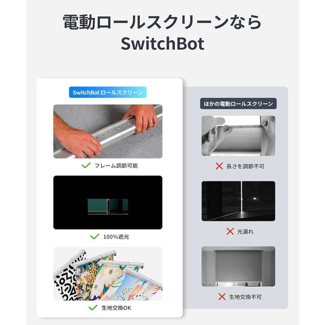 未使用品 Switchbot 電動ロールスクリーン XL 裁断可能でどんな窓にも