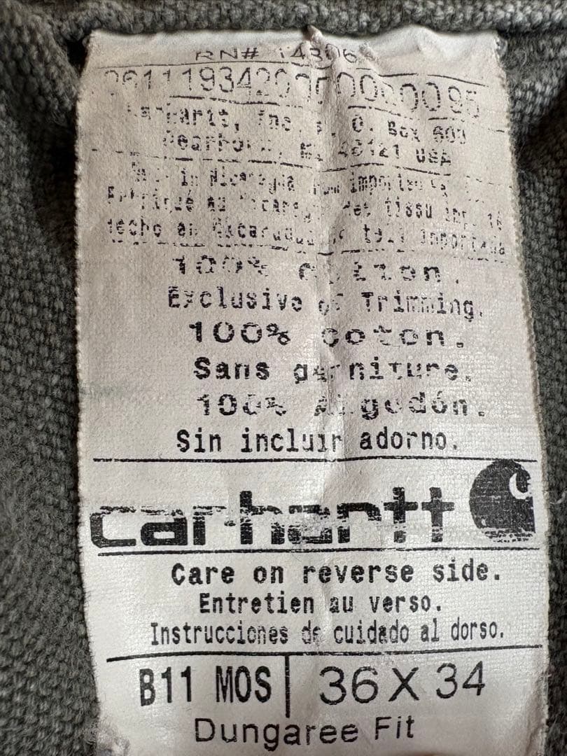 カーハート ダック ワークペインターパンツ USA製 36×34 830