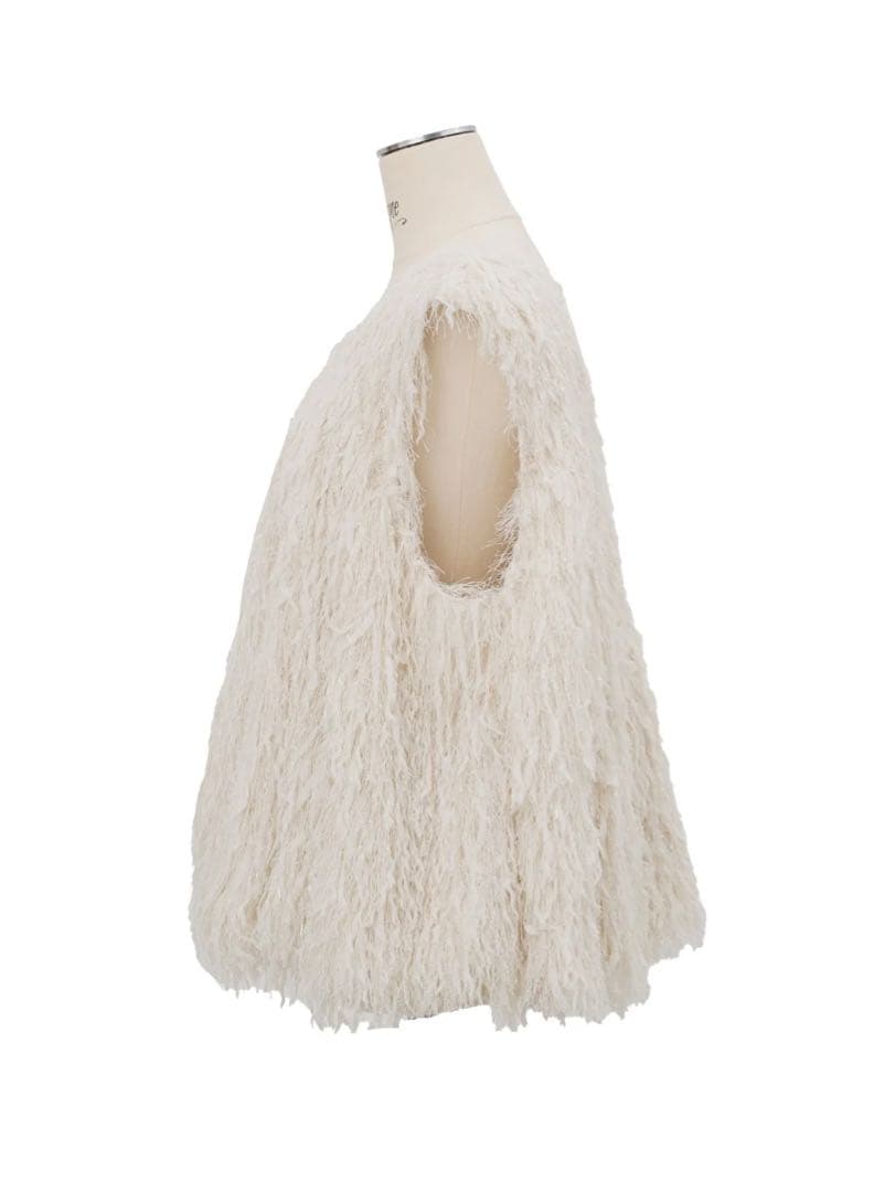 美品 シーニュ cygne Aラインフレアトップス ginie ホワイト