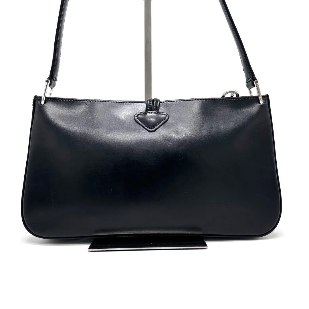 ロンシャン ロゾ アクセサリーポーチ ワンショルダー ホースロゴ 本革 ブラック