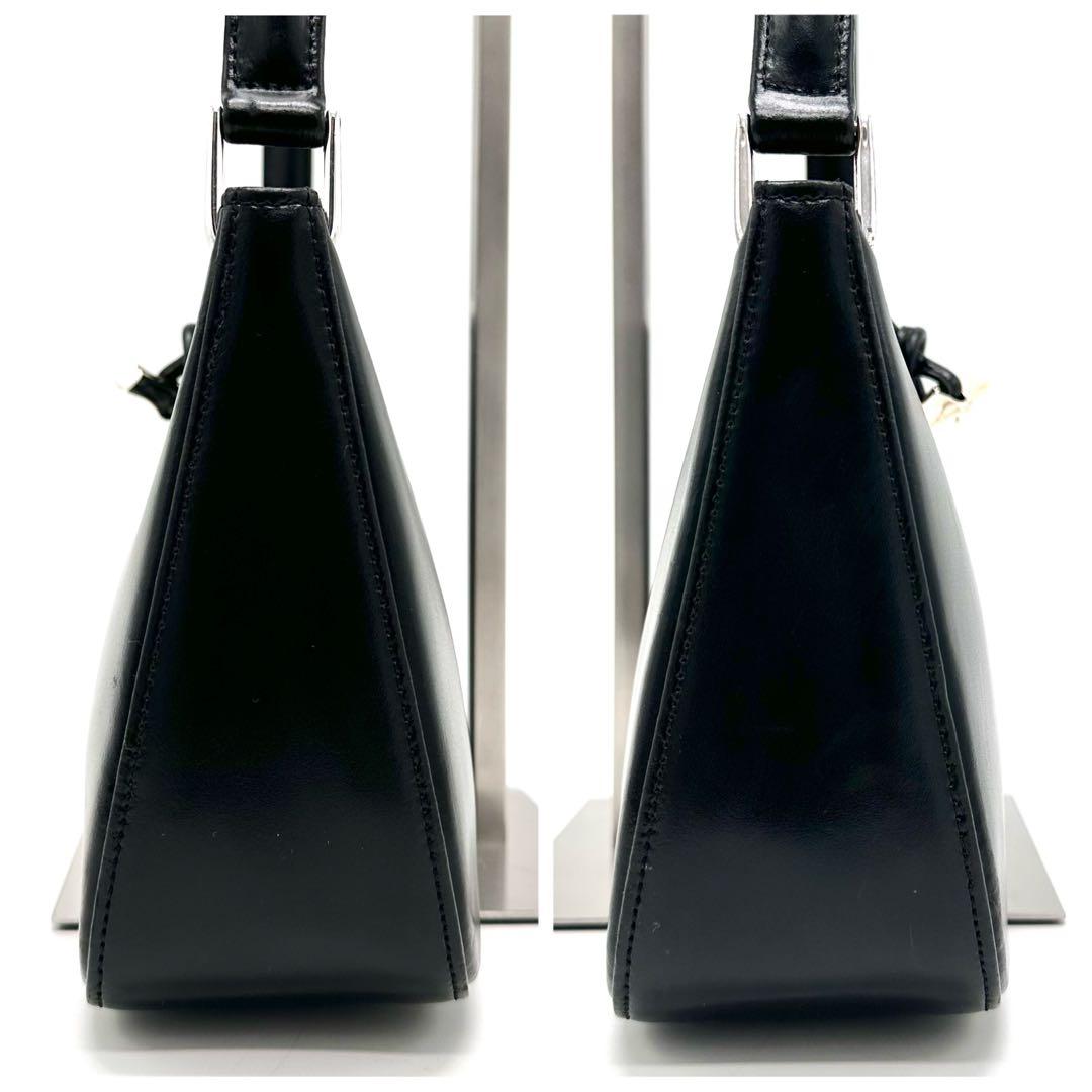 ロンシャン ロゾ アクセサリーポーチ ワンショルダー ホースロゴ 本革 ブラック