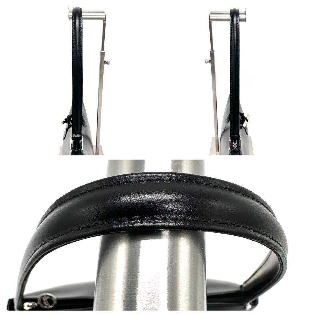 ロンシャン ロゾ アクセサリーポーチ ワンショルダー ホースロゴ 本革 ブラック