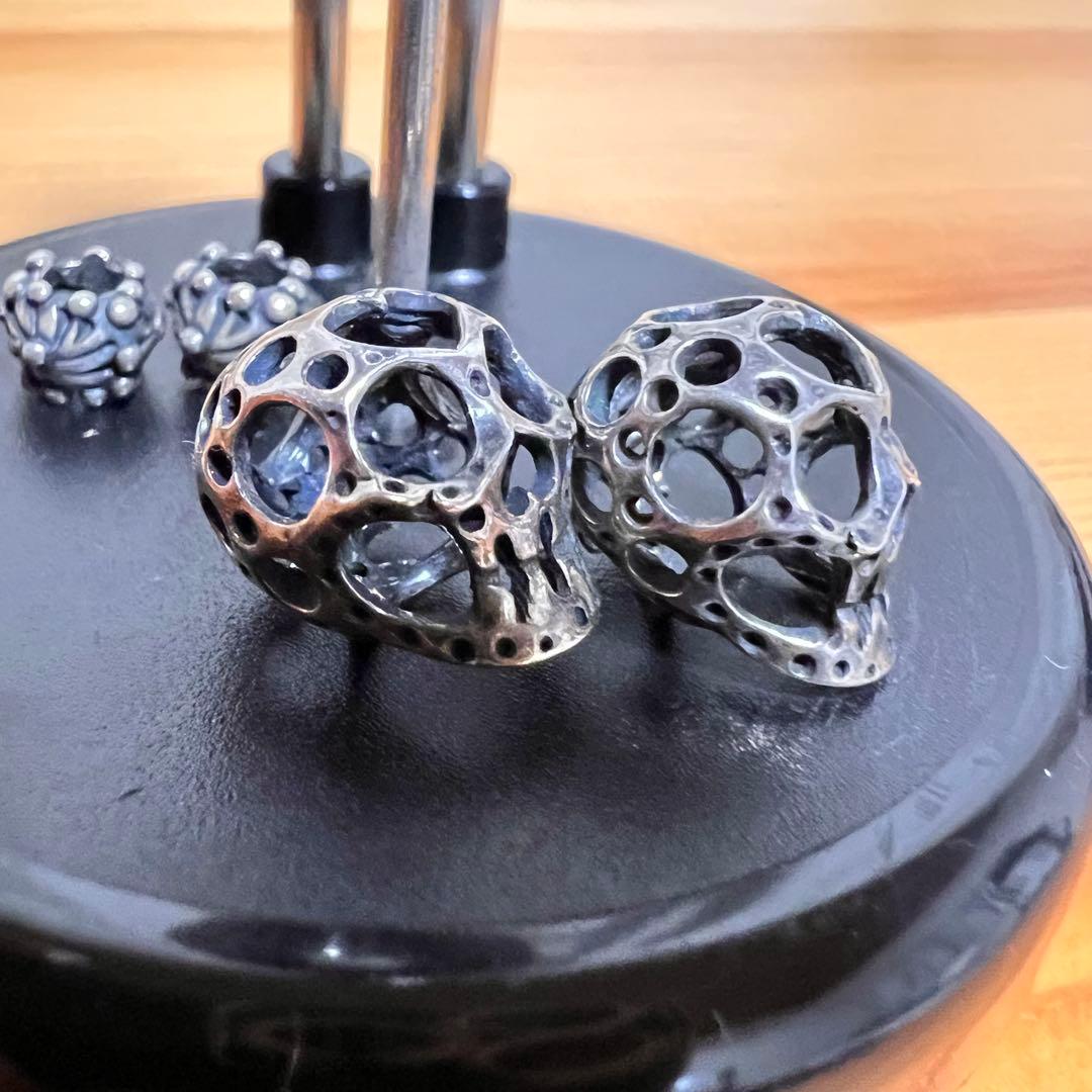 TROLLBEADS メキシカンシュガースカル　シルバーパーツ 4個セット