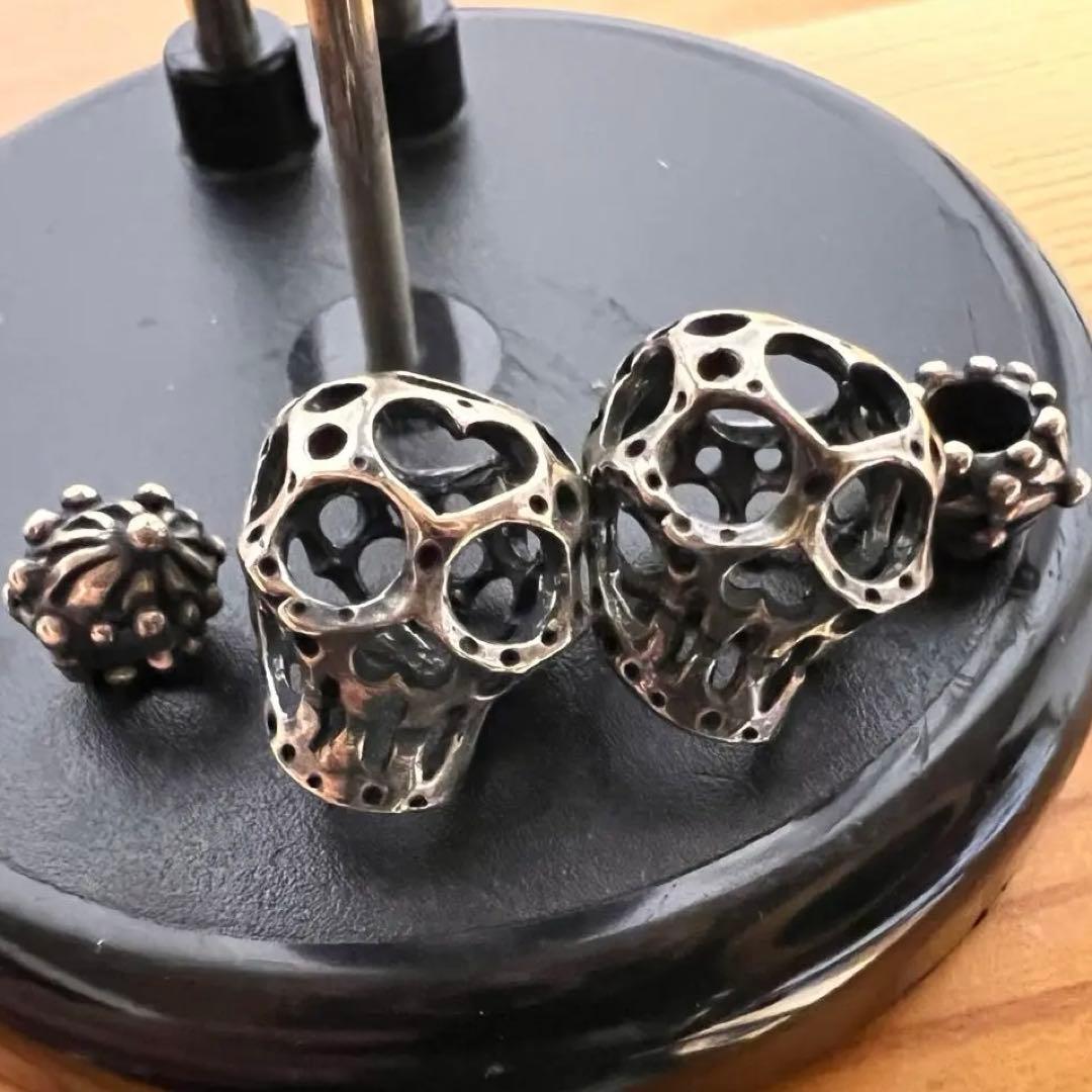 TROLLBEADS メキシカンシュガースカル　シルバーパーツ 4個セット
