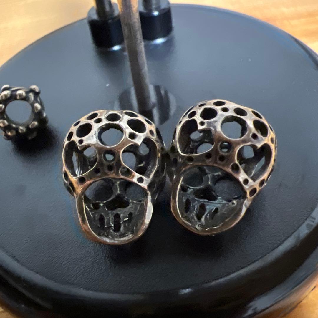 TROLLBEADS メキシカンシュガースカル　シルバーパーツ 4個セット