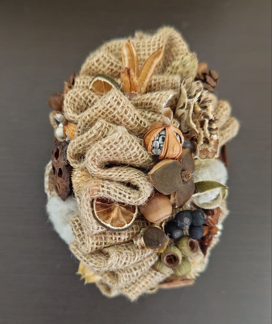 あゆたんさま❀麻布くしゅくしゅリース❀ドライフラワー❀木の実