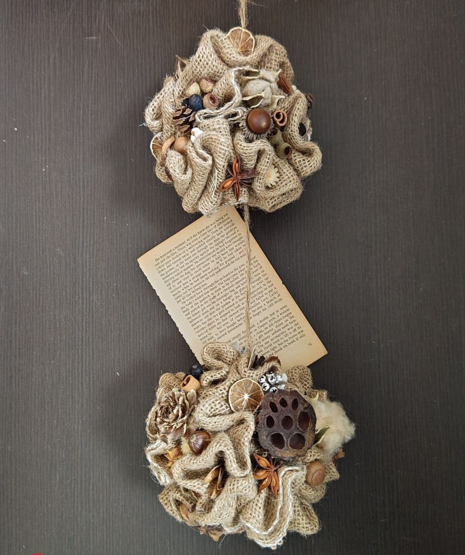 あゆたんさま❀麻布くしゅくしゅリース❀ドライフラワー❀木の実