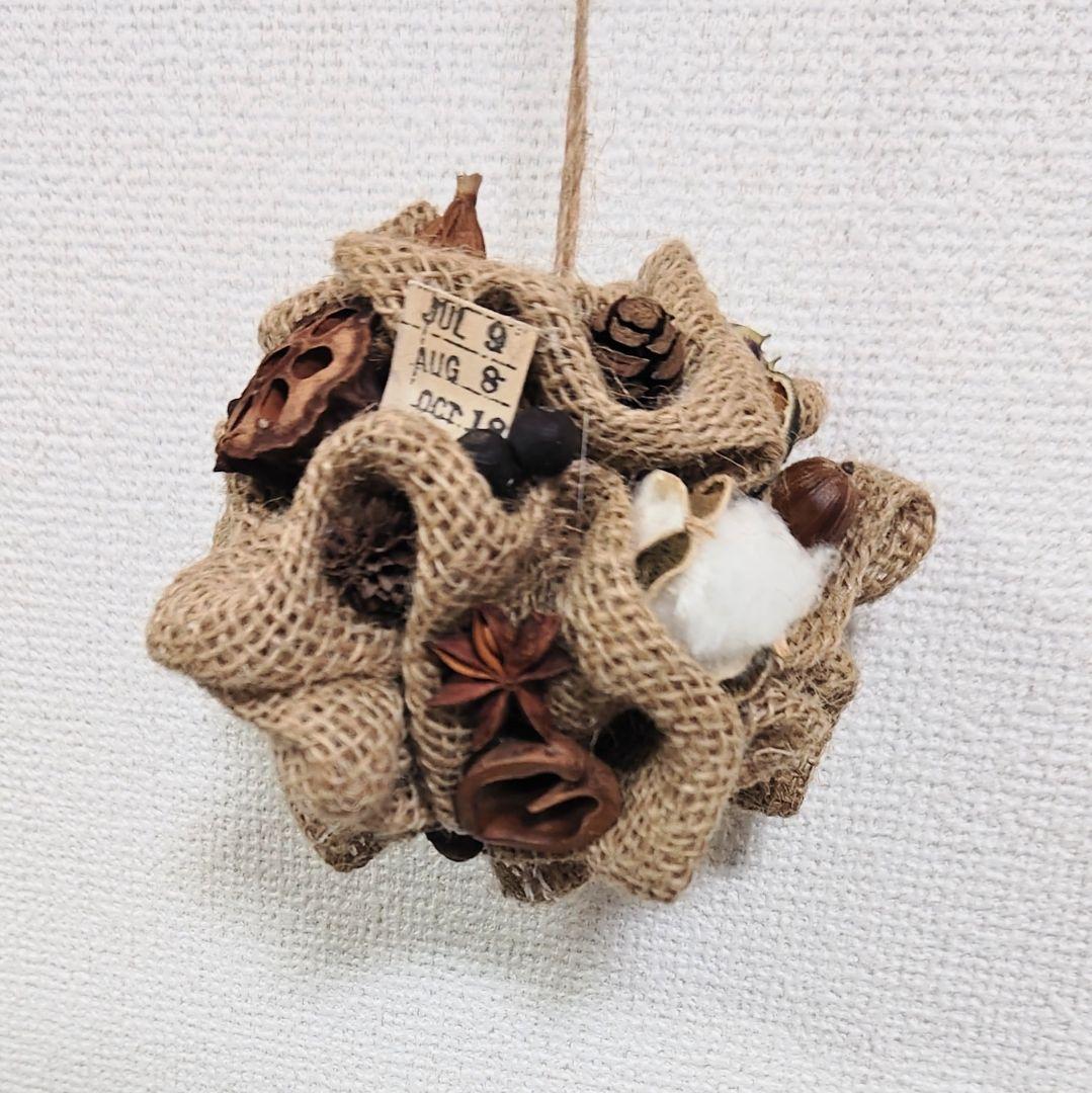あゆたんさま❀麻布くしゅくしゅリース❀ドライフラワー❀木の実
