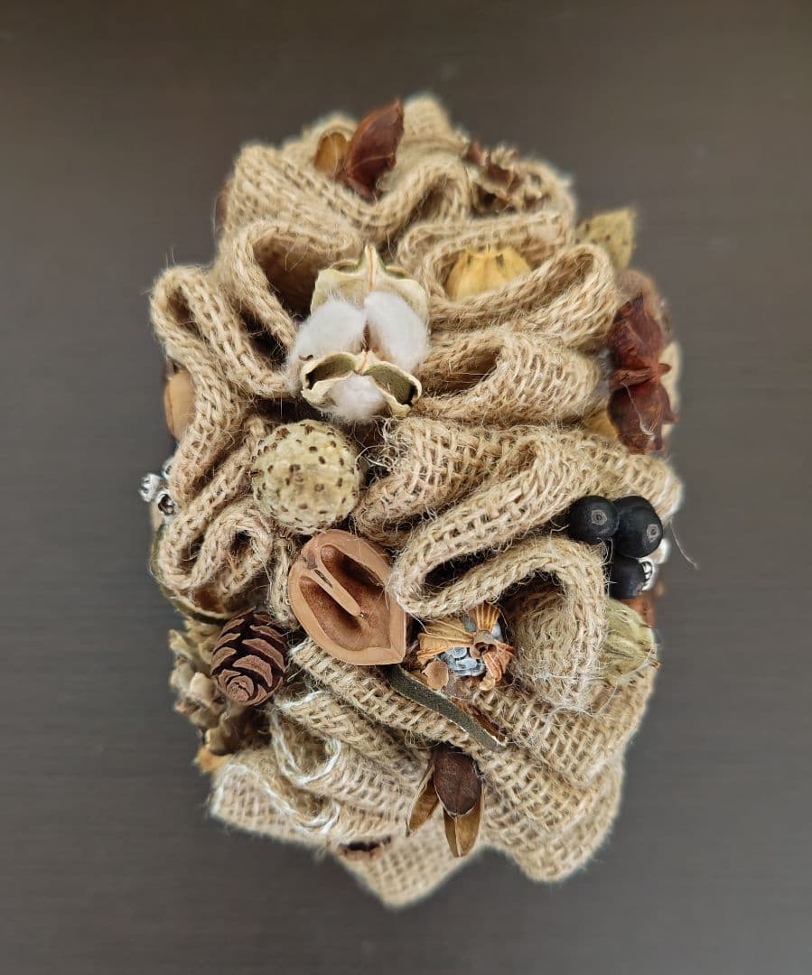 あゆたんさま❀麻布くしゅくしゅリース❀ドライフラワー❀木の実