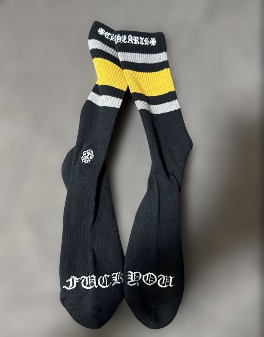 CHROMEHEARTS　Logo Line Socks グリーン　イエロー