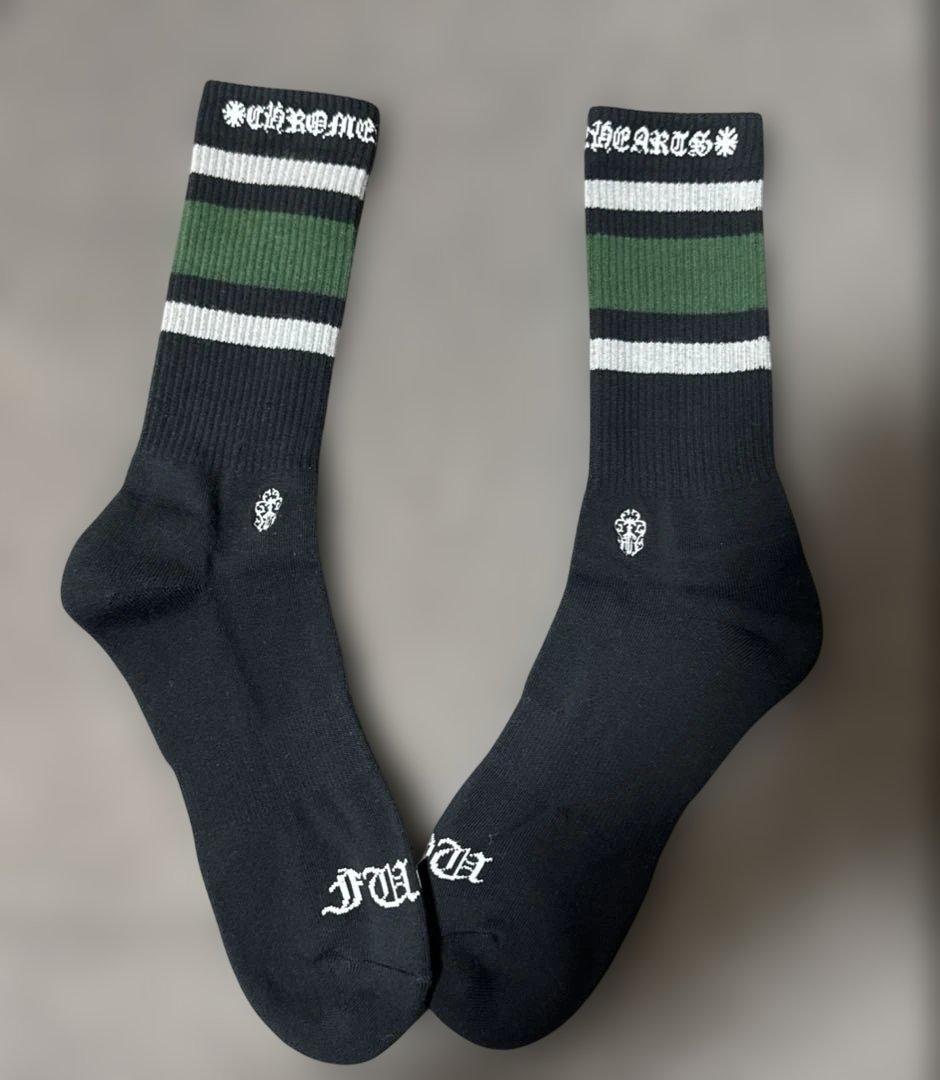CHROMEHEARTS　Logo Line Socks グリーン　イエロー