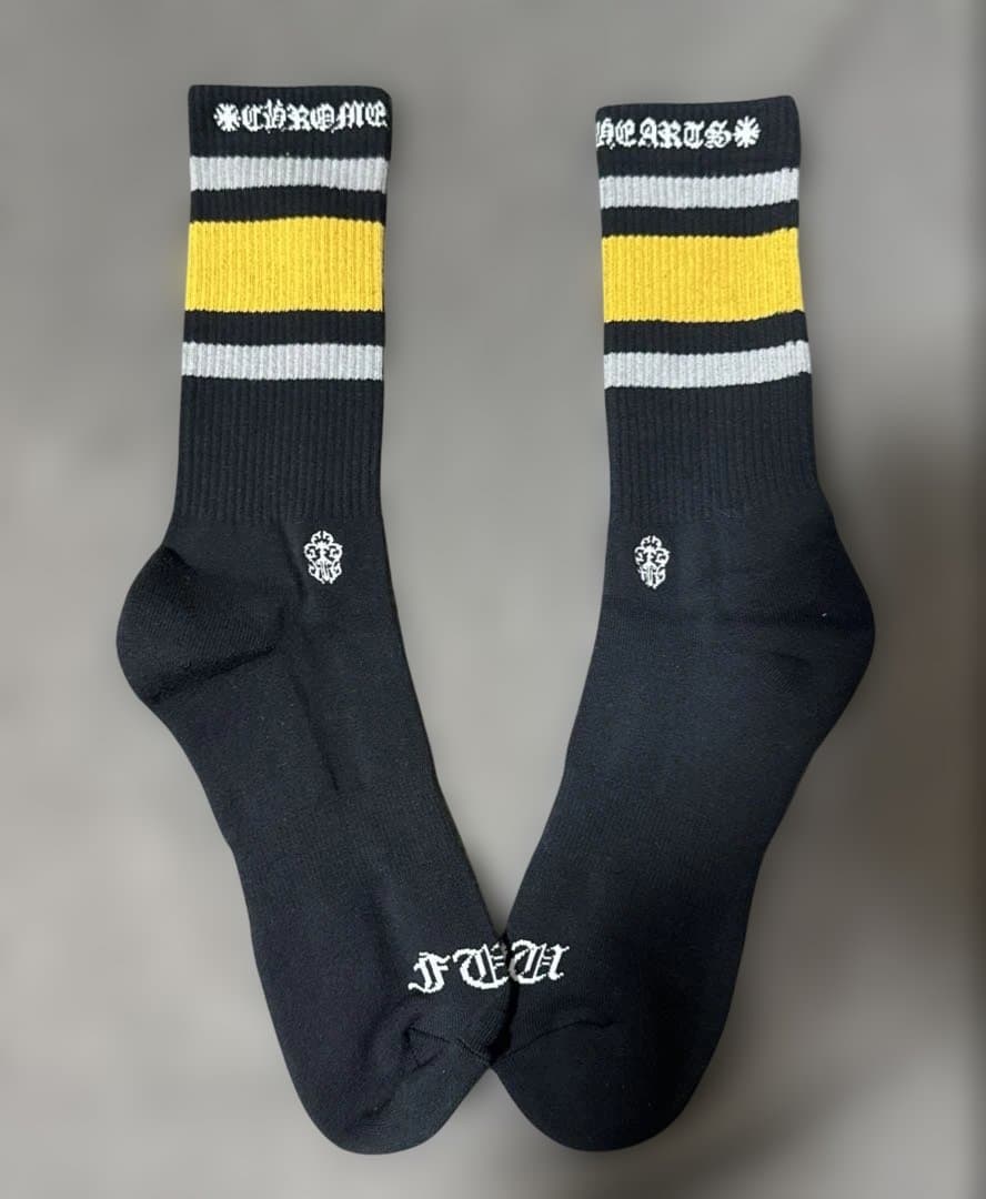 CHROMEHEARTS　Logo Line Socks グリーン　イエロー
