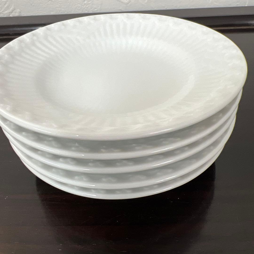 ロイヤルコペンハーゲン ホワイトフルーテッド プレート 5枚セット 10.5cm