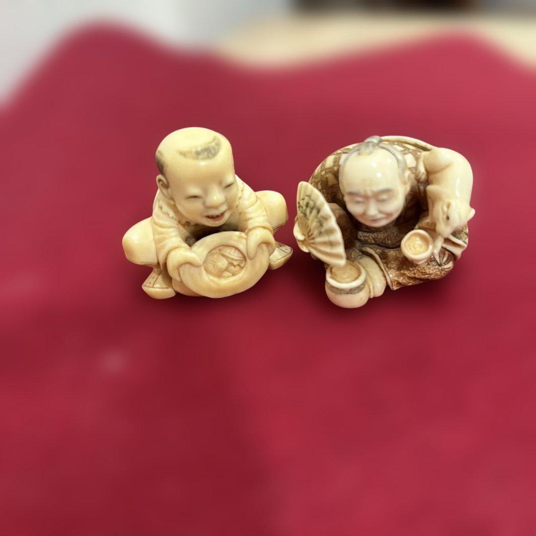 ともたん根付け2体3,5センチ