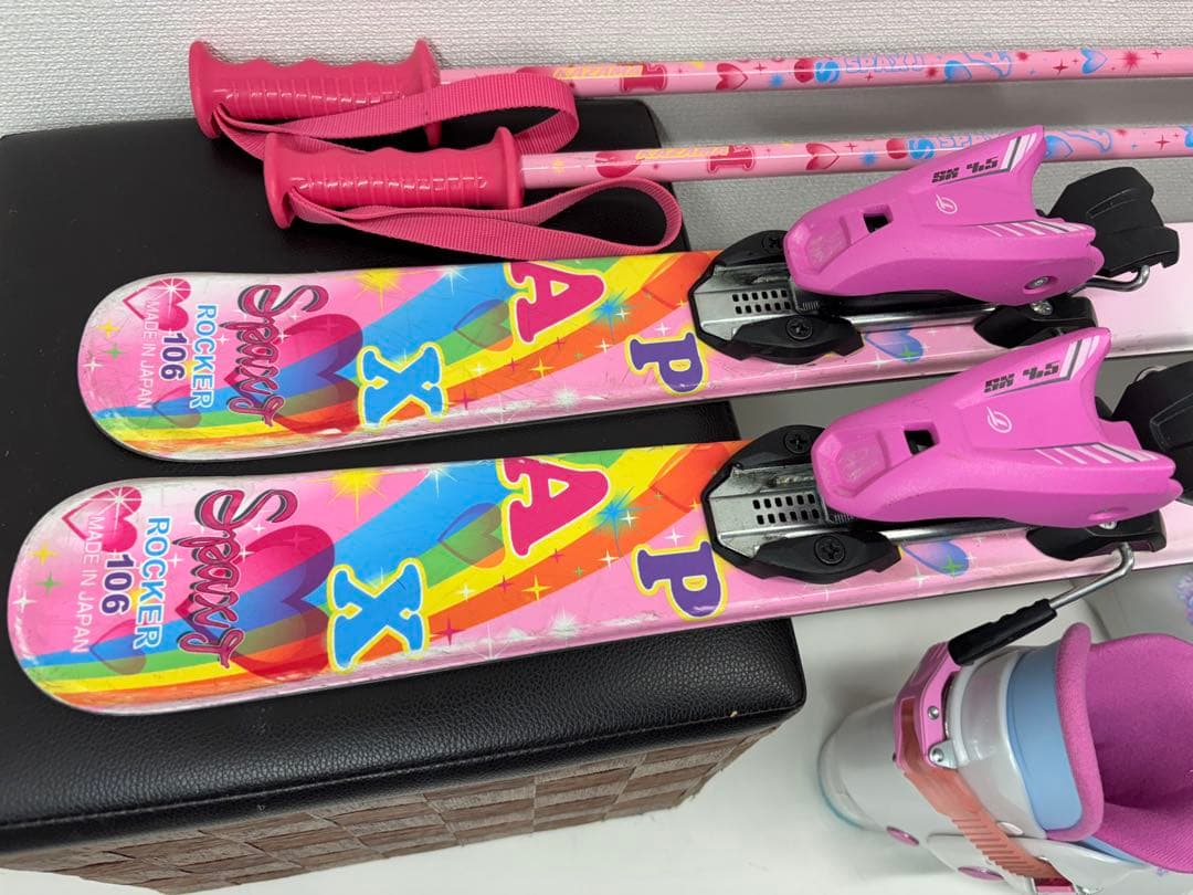 KAZAMA スキー板 106cm キッズ ストック ブーツ セット スキー