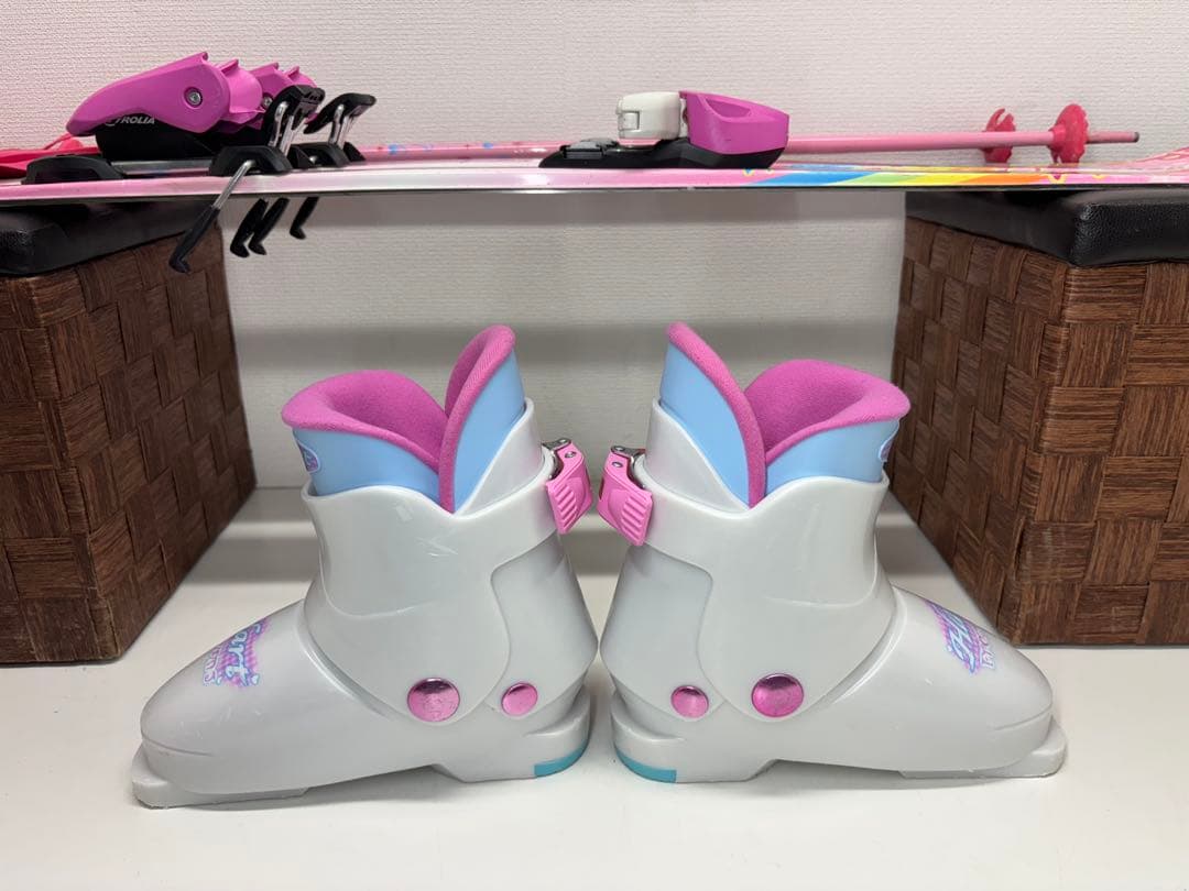 KAZAMA スキー板 106cm キッズ ストック ブーツ セット スキー