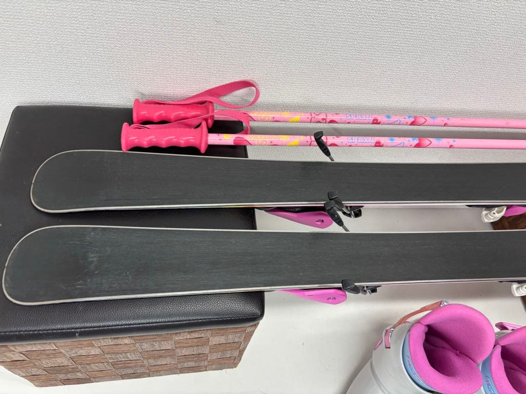 KAZAMA スキー板 106cm キッズ ストック ブーツ セット スキー