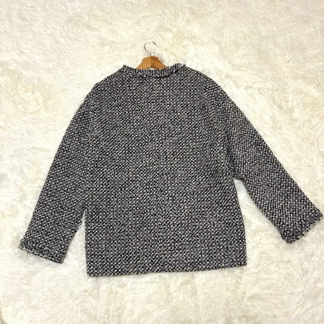 美品◆RIVE DROITE リヴドロワ　ツイードジャケット　フリンジ　金ボタン