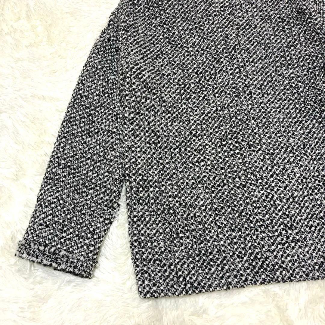 美品◆RIVE DROITE リヴドロワ　ツイードジャケット　フリンジ　金ボタン