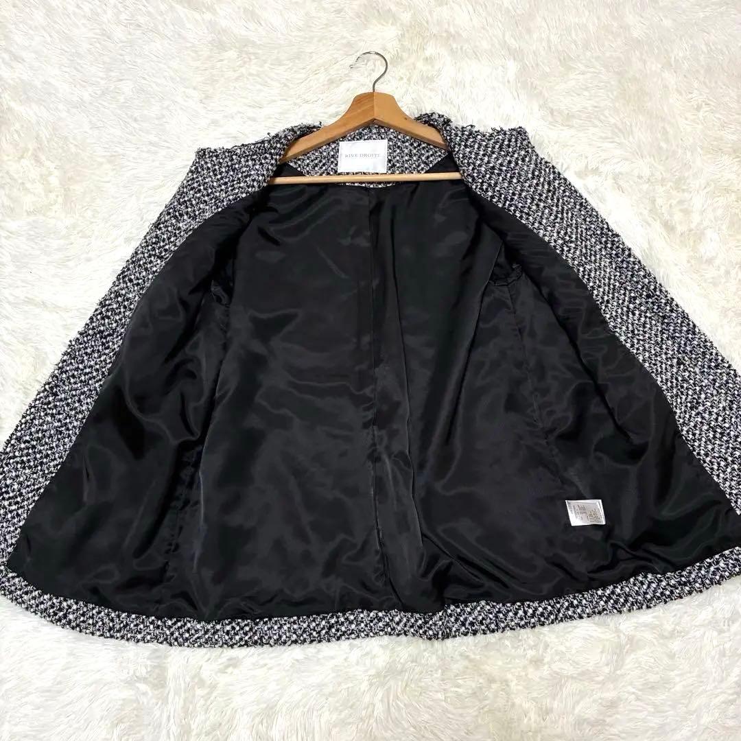 美品◆RIVE DROITE リヴドロワ　ツイードジャケット　フリンジ　金ボタン