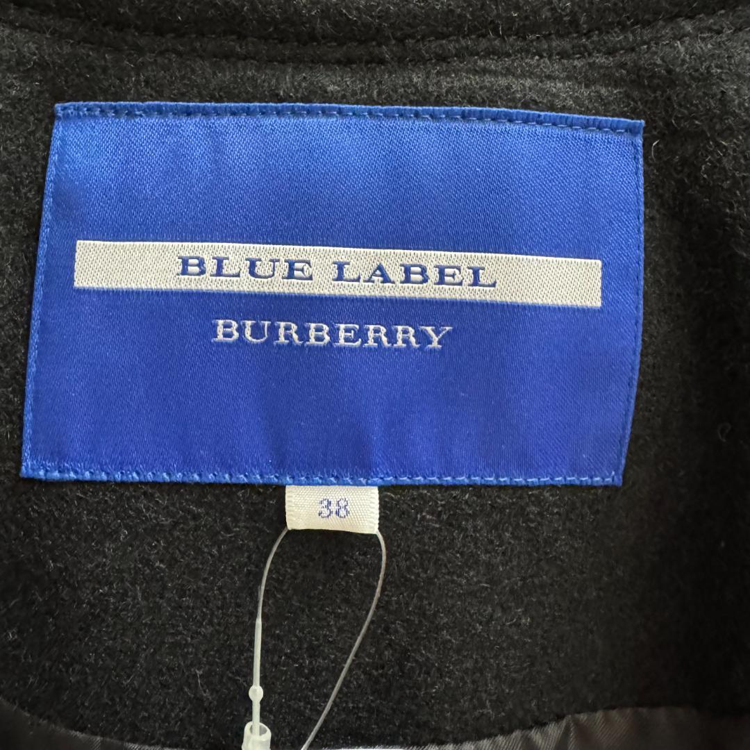 バーバリーブルーレーベル　タグ付　 ロングコート　ケープ付き　2way　黒　38