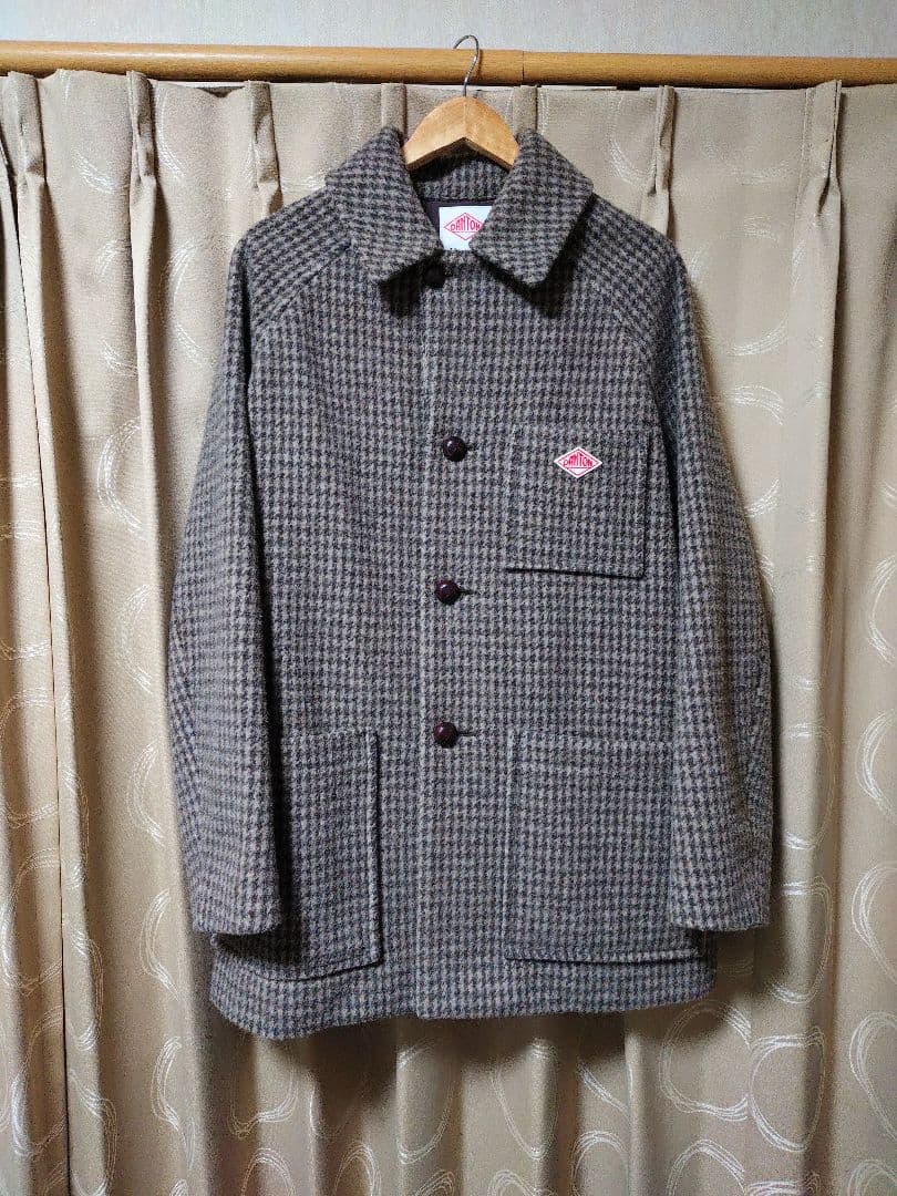 DANTON ウールモッサコート　千鳥格子　42