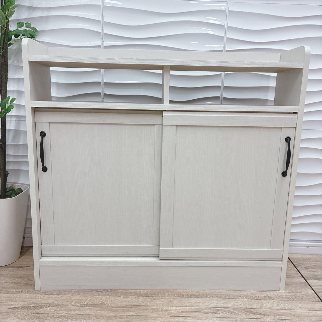 ◇大阪府 神戸市 配達料無料！◇薄型キャビネット◇引き戸◇収納◇カウンター下収納