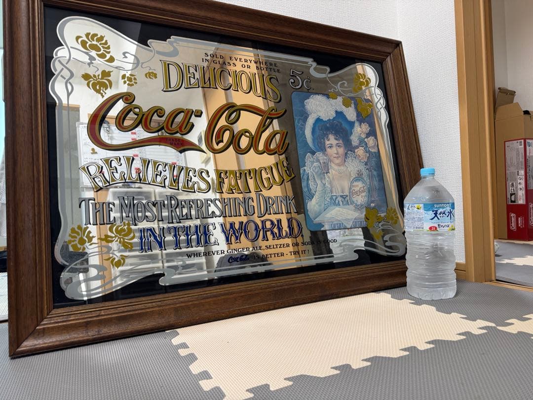 福岡 大型パブミラー　発送不可　コカコーラ看板　cocacola