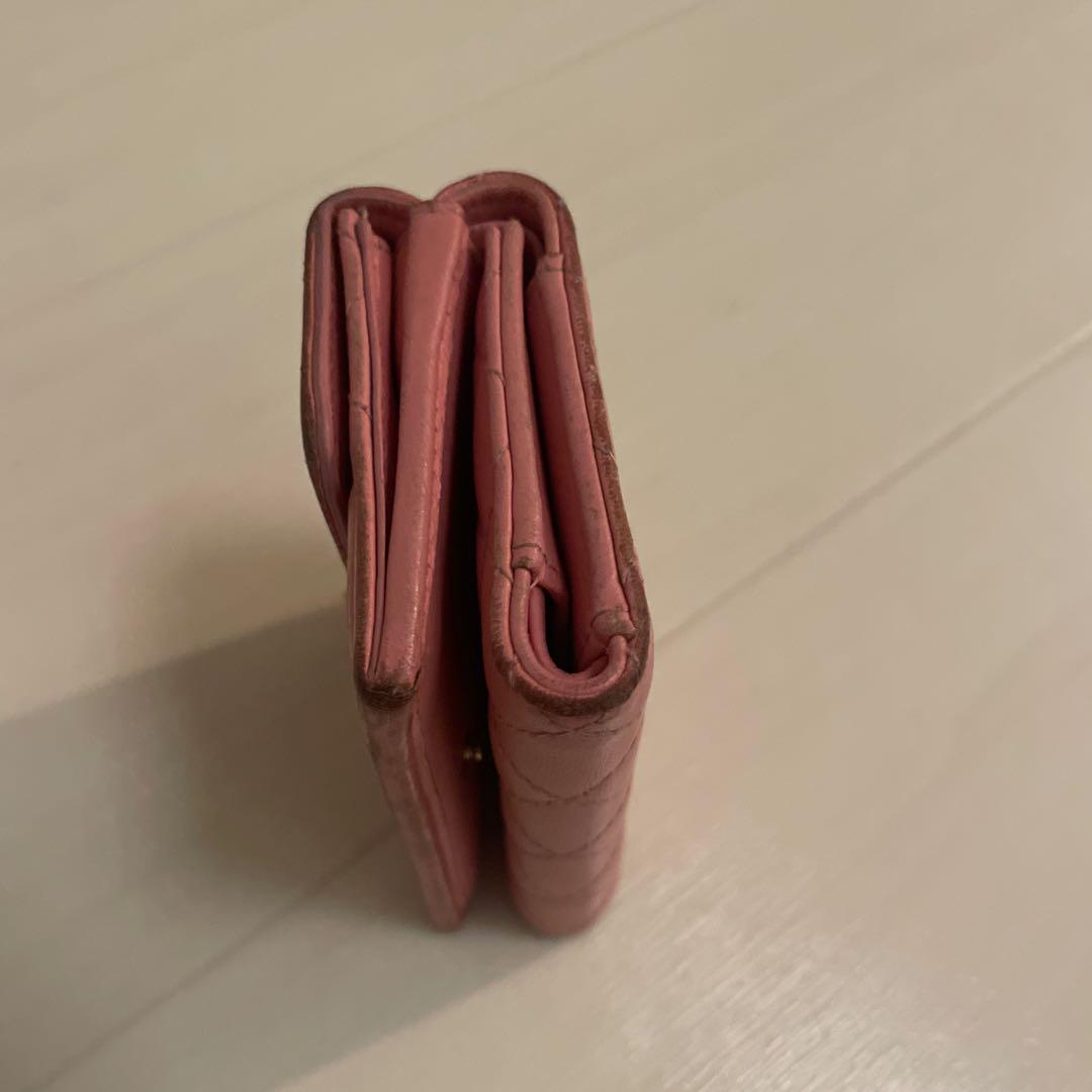 CHANEL ピンク 三つ折り財布
