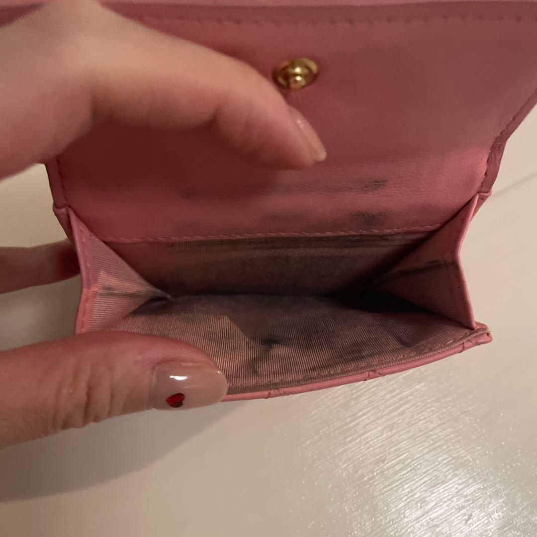 CHANEL ピンク 三つ折り財布
