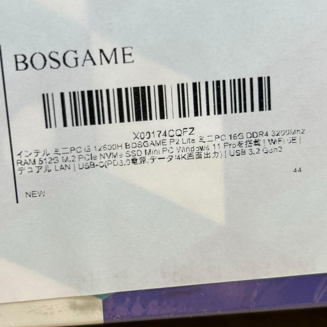 インテル ミニPC i5–12600H P2 Lite 16GB/512GB