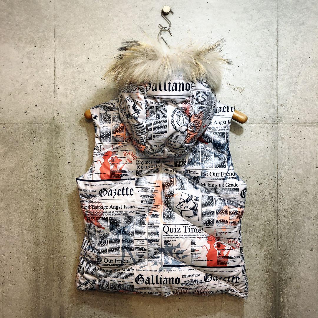 John Galliano ジョンガリアーノ　ダウン　ベスト　ファー　y2k