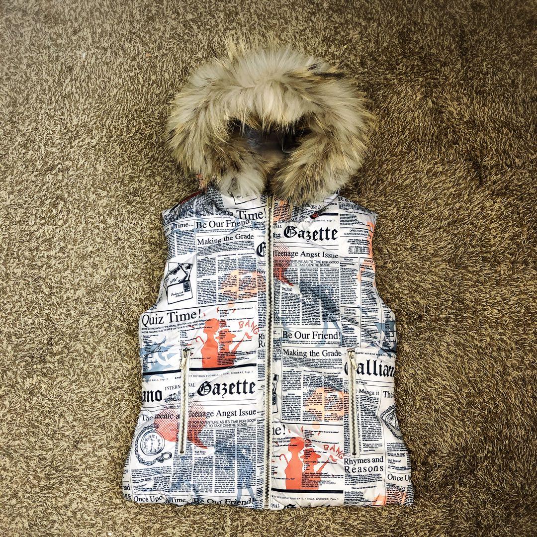 John Galliano ジョンガリアーノ　ダウン　ベスト　ファー　y2k