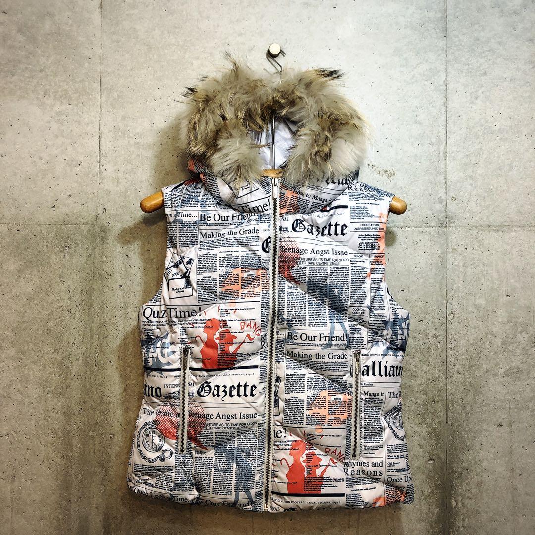 John Galliano ジョンガリアーノ　ダウン　ベスト　ファー　y2k