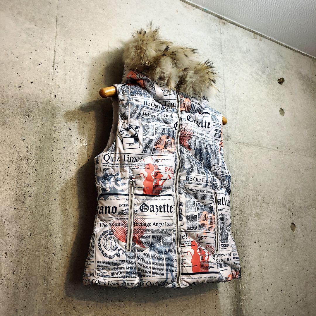 John Galliano ジョンガリアーノ　ダウン　ベスト　ファー　y2k