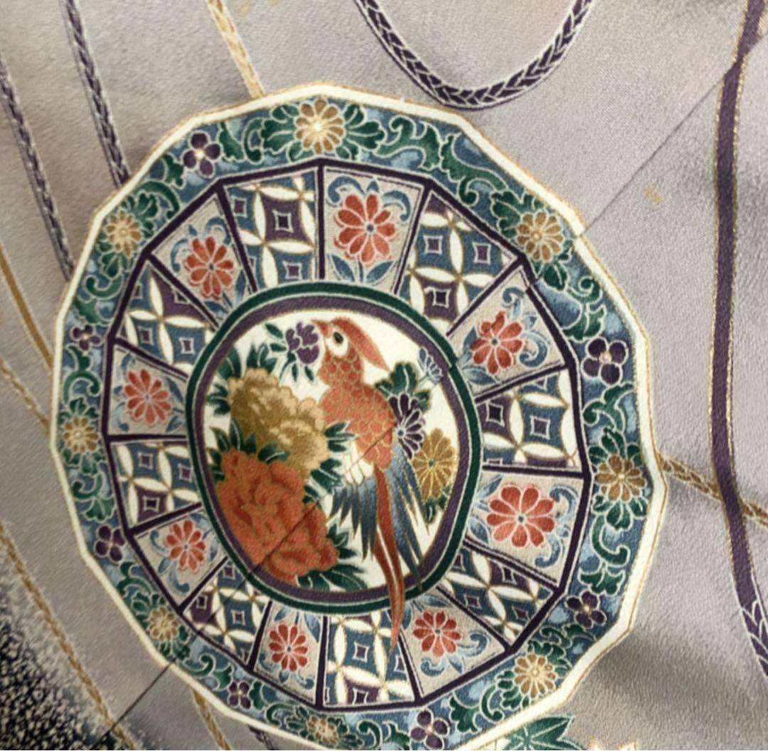 美品　正絹 黒留袖　4点フルセット 鳳凰　袋帯　結婚式　比翼仕立て　五つ紋