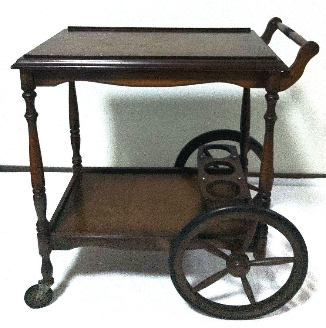 アンティークワゴン 木製 トロリー キッチンワゴン