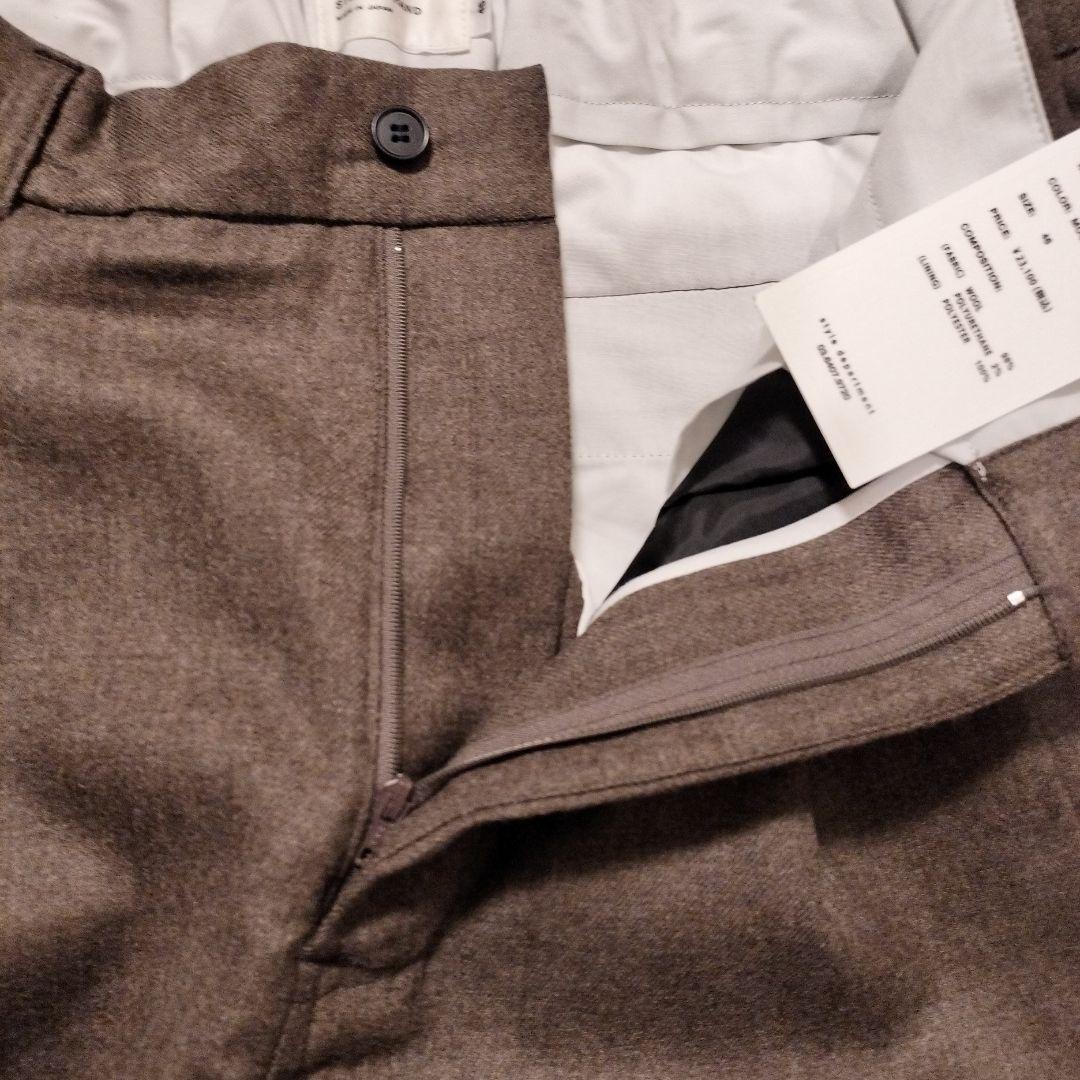 新品スティルバイハンドウールサキソニー イージー ワイドスラックス