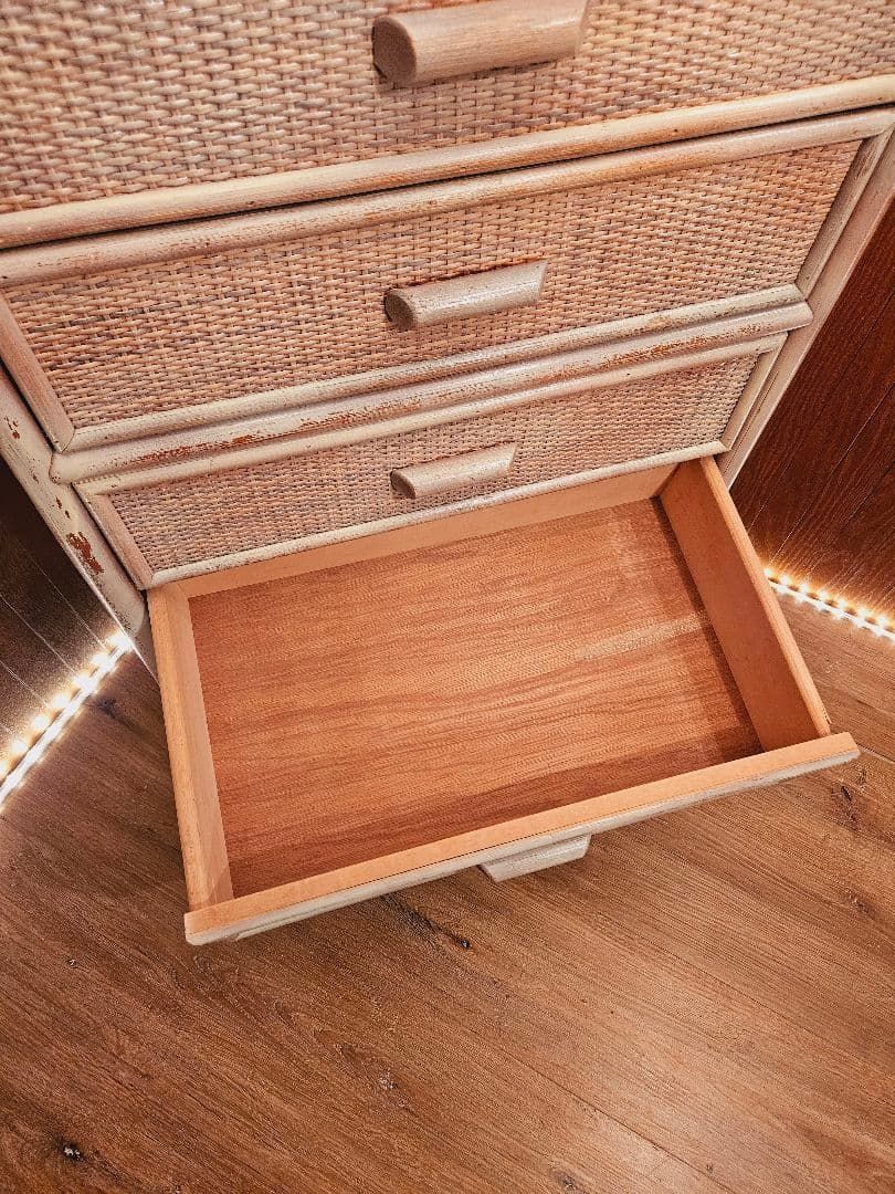 日本製 ラタンチェスト アンティーク加工 藤家具 ヴィンテージ 無垢材