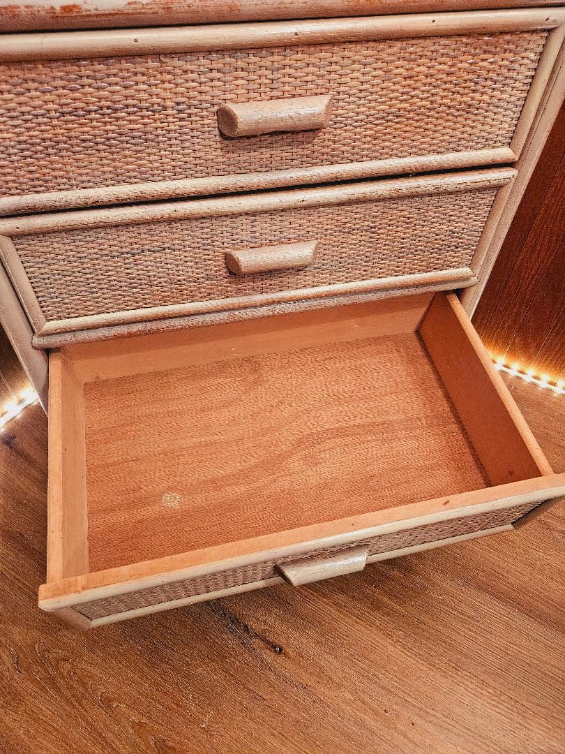 日本製 ラタンチェスト アンティーク加工 藤家具 ヴィンテージ 無垢材