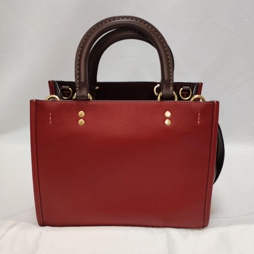 極美品✨コーチ ローグ25 3way カラーブロック　ワインレッド