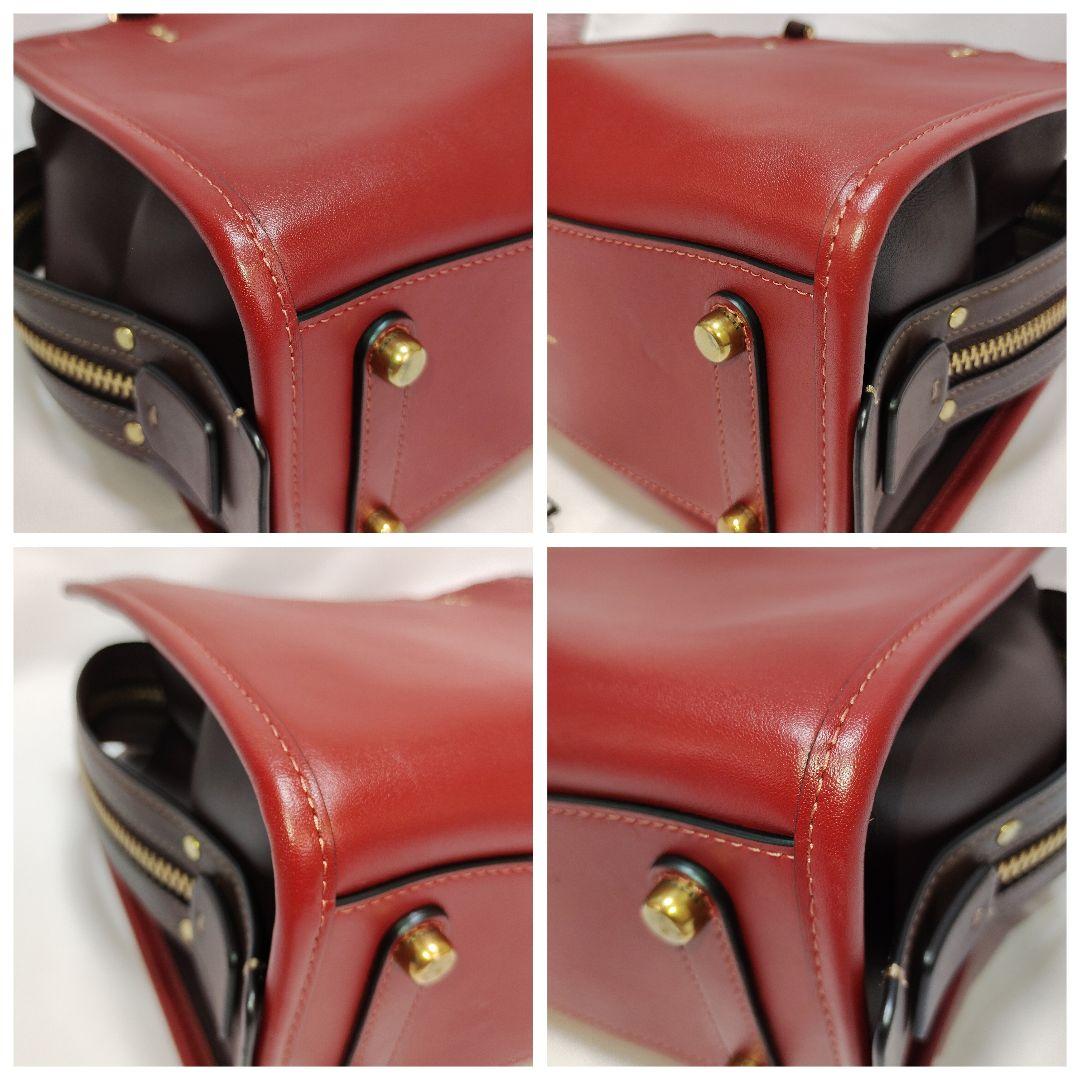 極美品✨コーチ ローグ25 3way カラーブロック　ワインレッド