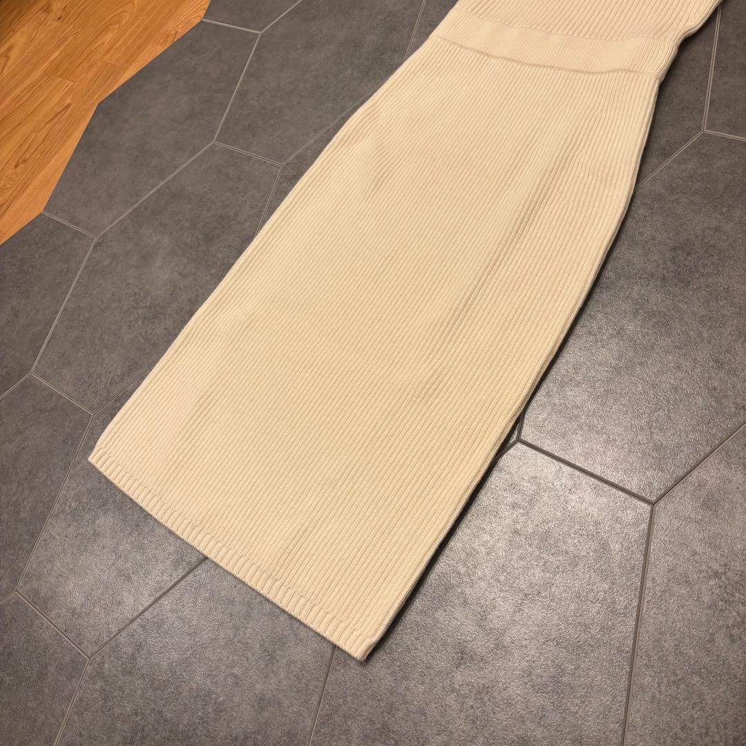タグ付き ♢ drawer ドゥロワー　ニットワンピース　膝下丈 ◎ カシミア混