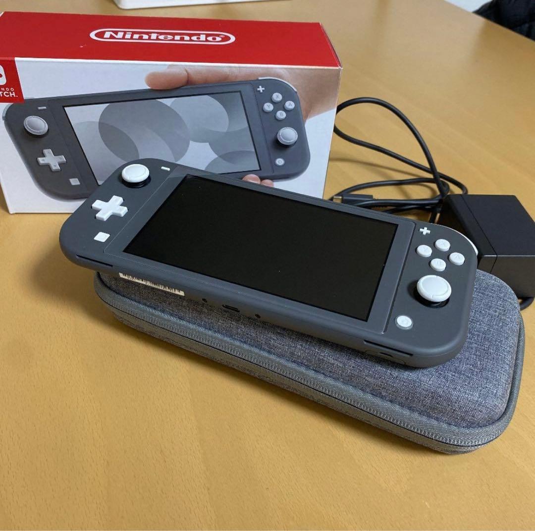 Nintendo Switch Liteグレー 本体純正充電器・箱・ケース付