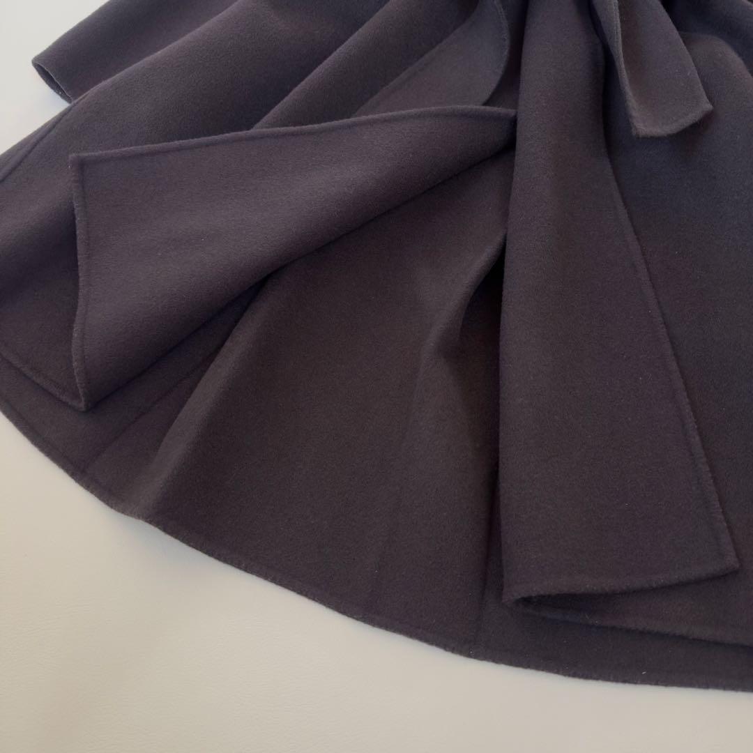 近年　定価6万　アルアバイル　ウールカシミヤ混リバーフーディコート　ベルト付き