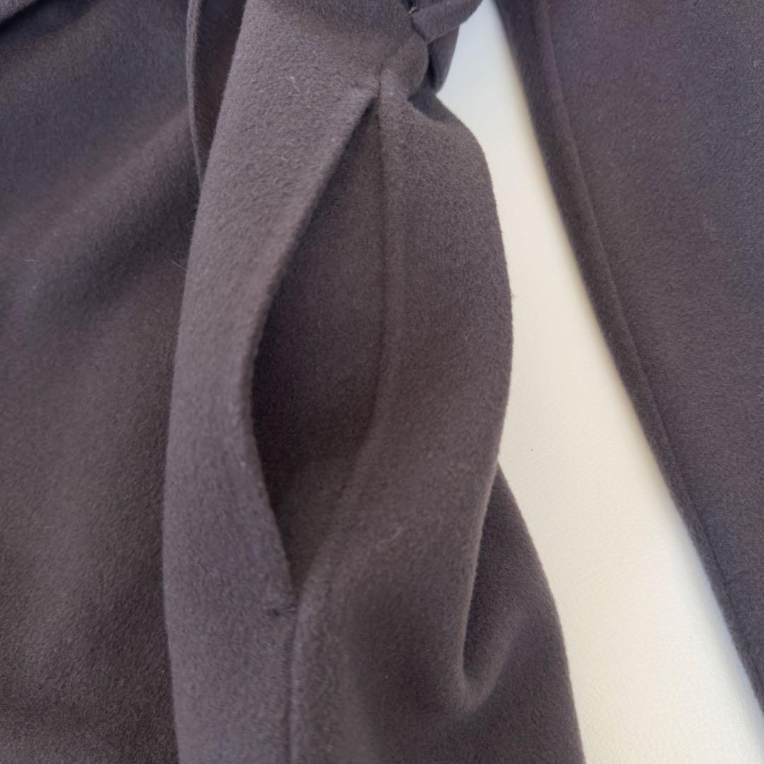 近年　定価6万　アルアバイル　ウールカシミヤ混リバーフーディコート　ベルト付き