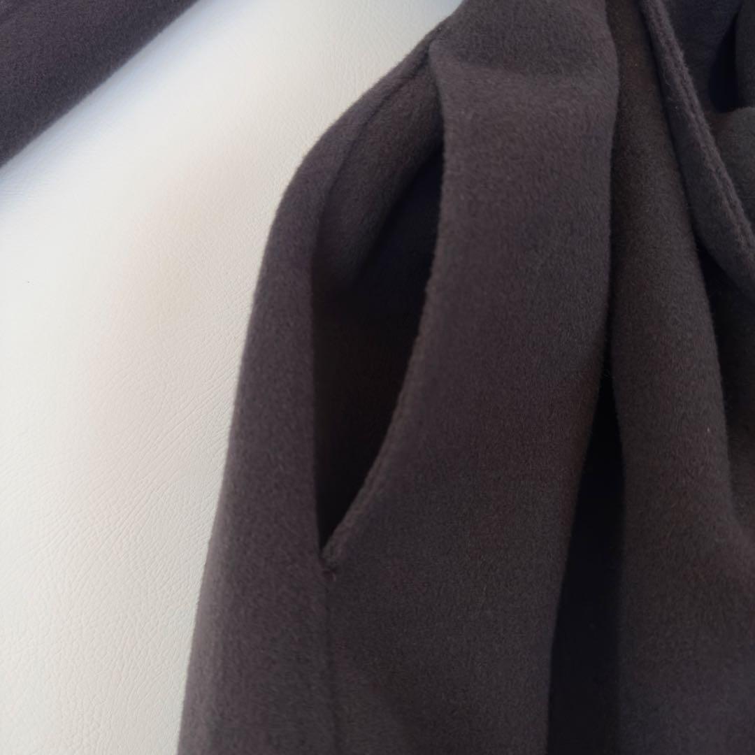 近年　定価6万　アルアバイル　ウールカシミヤ混リバーフーディコート　ベルト付き