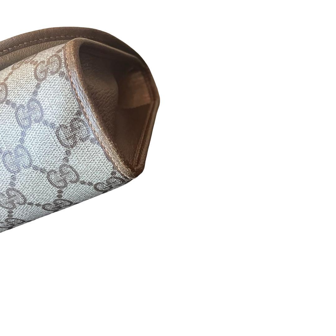 【レア】GUCCI クラッチバッグ シェリーライン GG柄 PVC レザー 茶