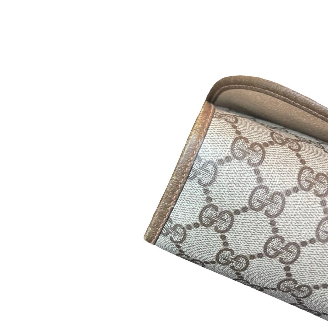 【レア】GUCCI クラッチバッグ シェリーライン GG柄 PVC レザー 茶