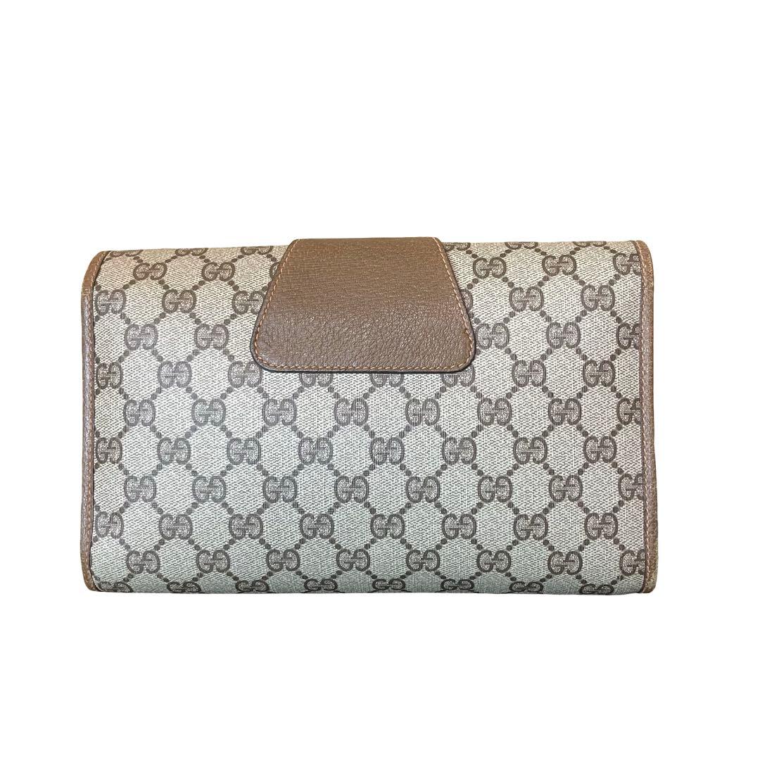 【レア】GUCCI クラッチバッグ シェリーライン GG柄 PVC レザー 茶